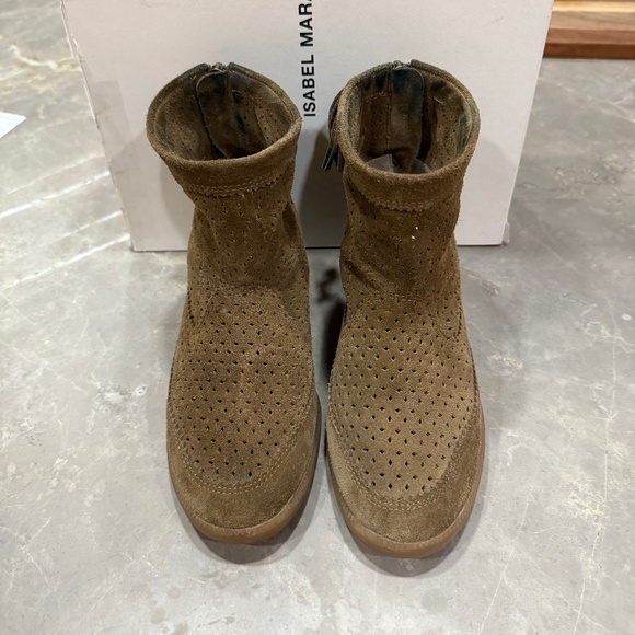 Isabel Marant Beslay Suede Tassel Wedge Ankle Boot, 37 - Picture 1 of 13
